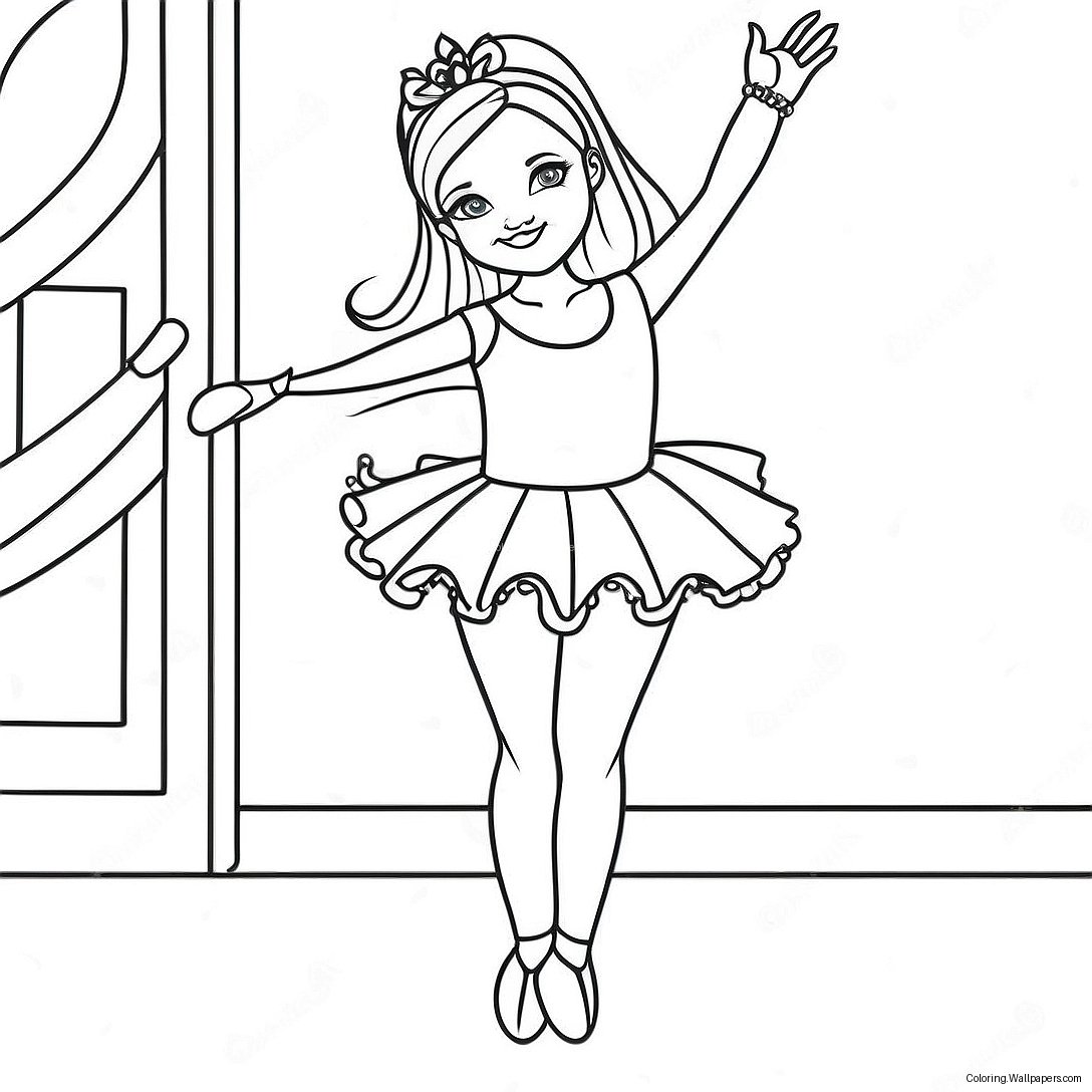 Barbie Ballerina With Sparkly Tutu Coloring Page 33585