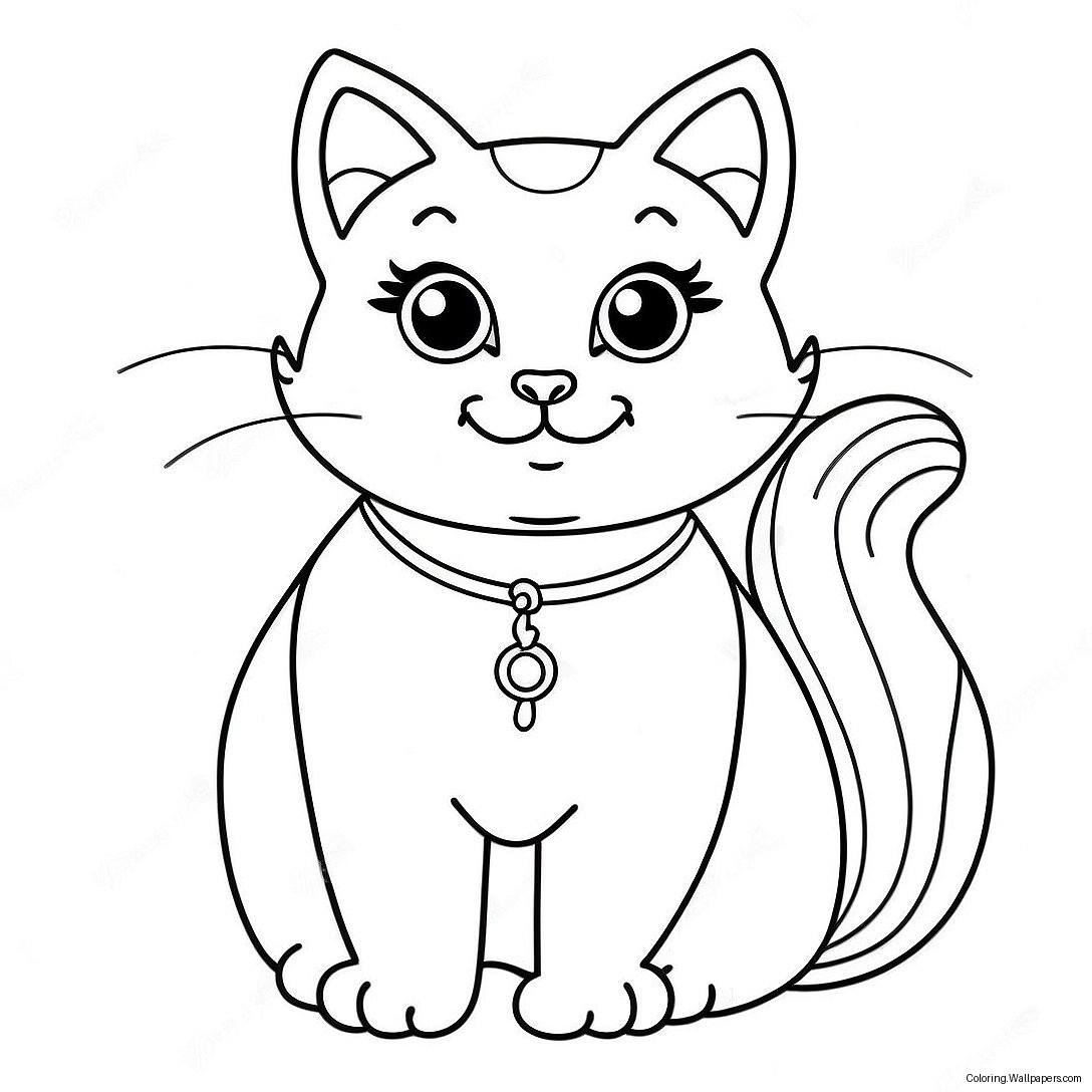 Página Para Colorear De Gato Barbie 43062