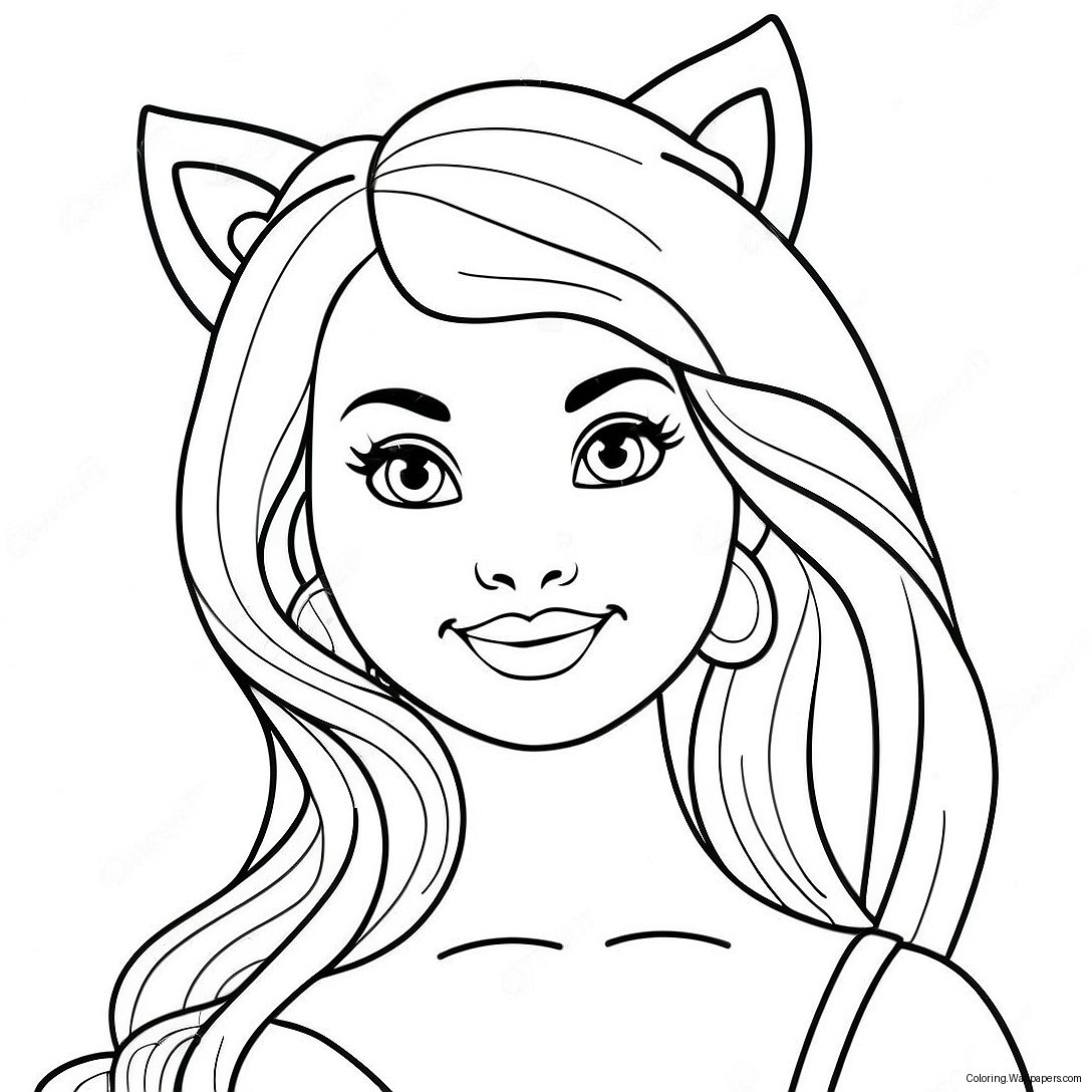 Página Para Colorir Da Gata Barbie 43063