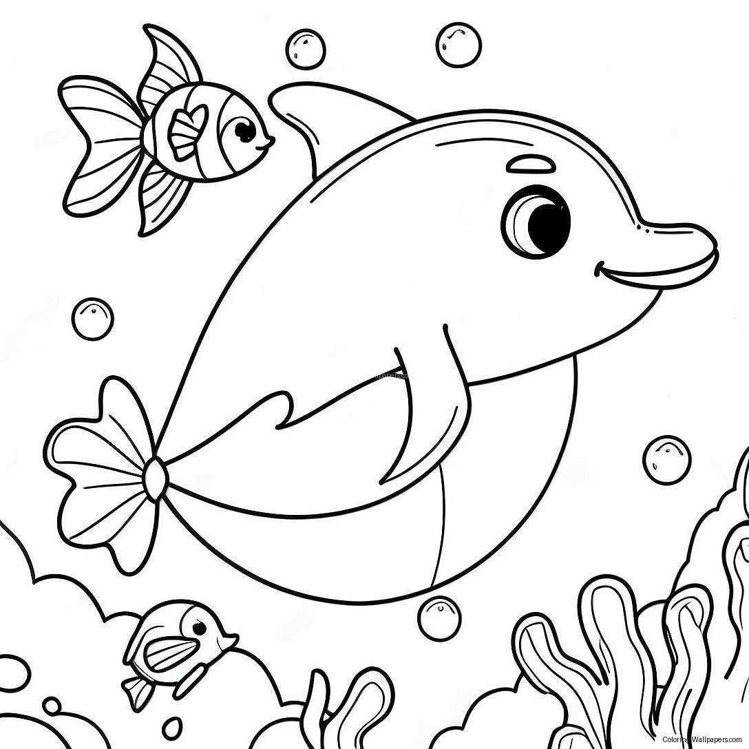 Barbie Dolphin Magic With Colorful Fish Coloring Page 41654