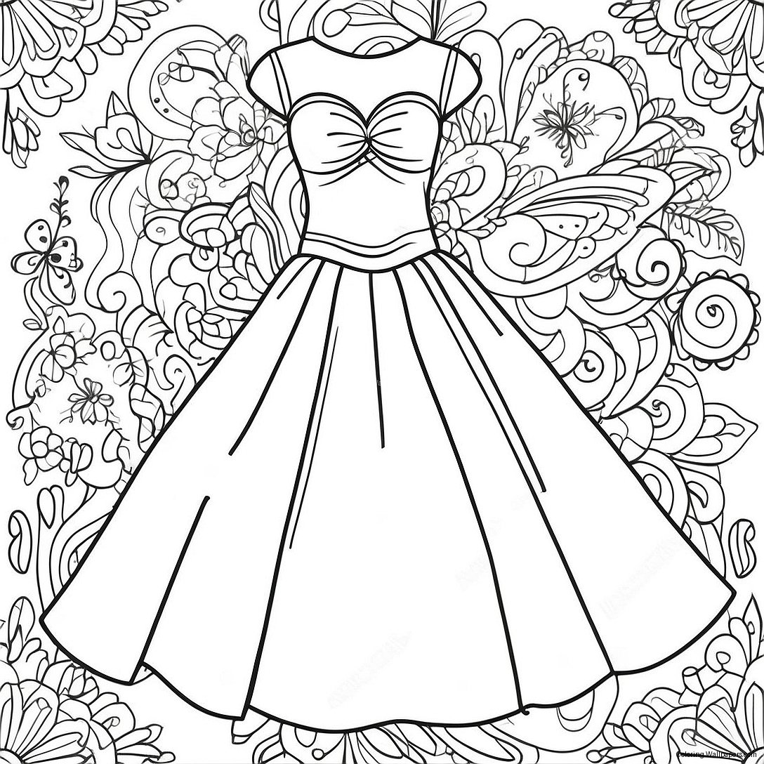 Barbie Dress Coloring Page 18546