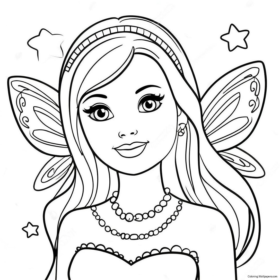 Barbie Fairy Coloring Page 14345