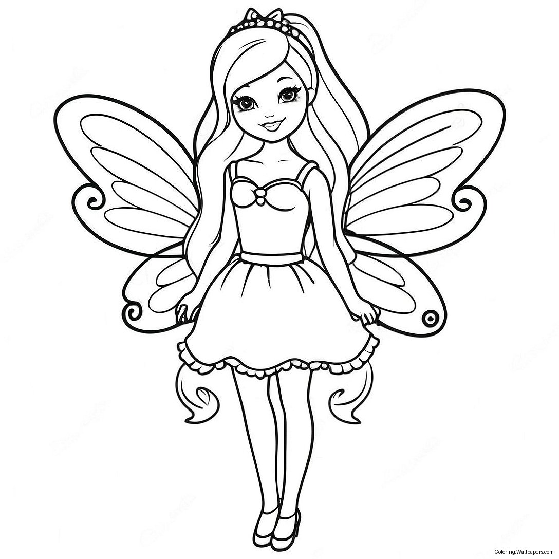 Barbie Fairy Coloring Page 14348