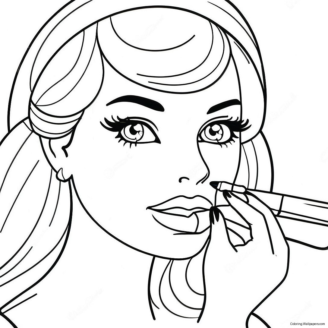 Barbie Glamorous Make Up Artist Coloring Page 55329