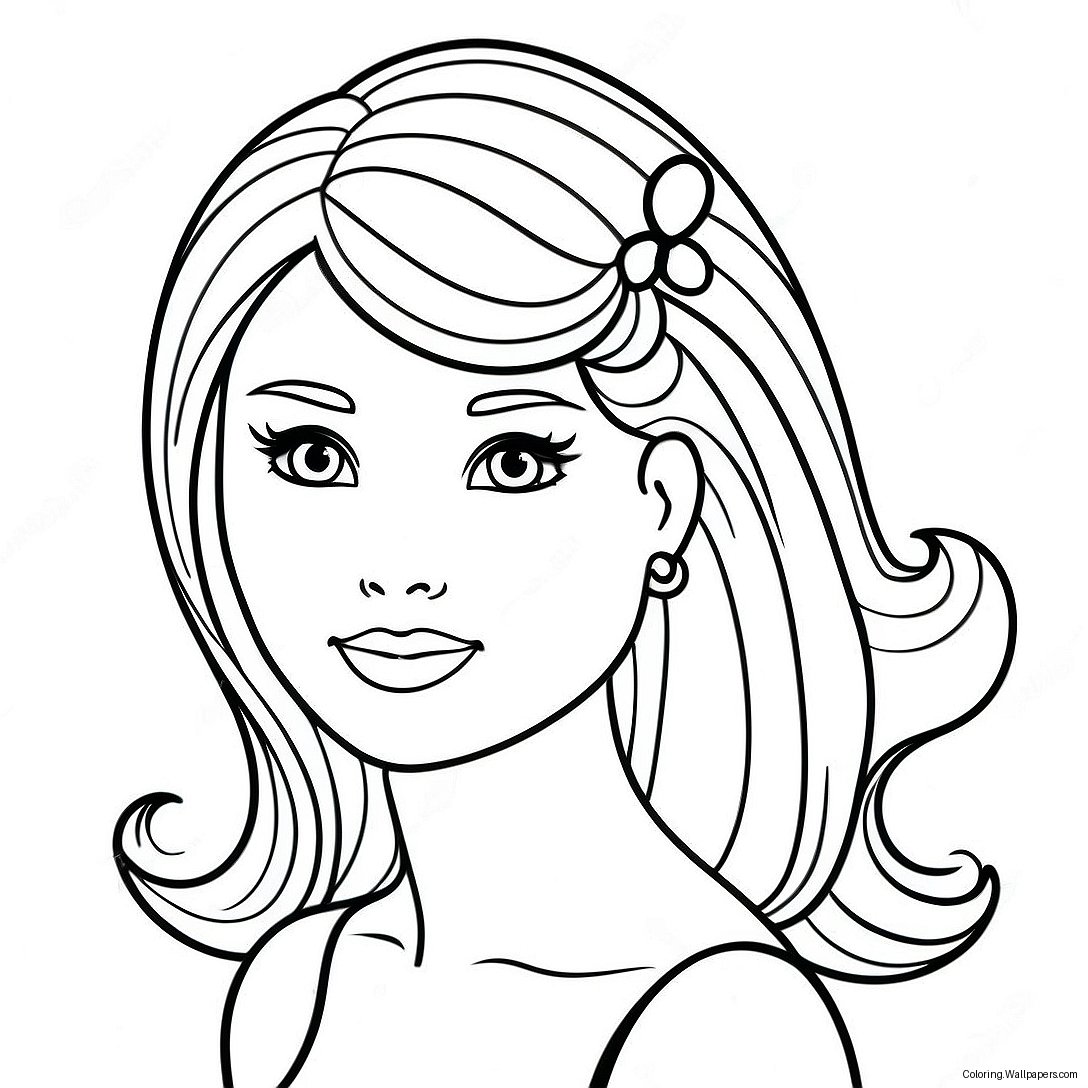 Barbie Head Coloring Page 22313