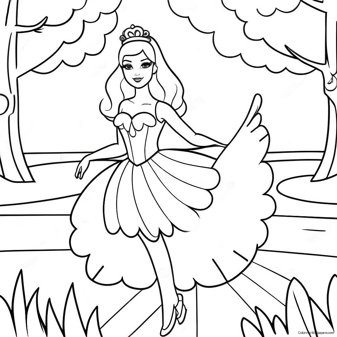 Barbie Swan Lake Coloring Page 50260