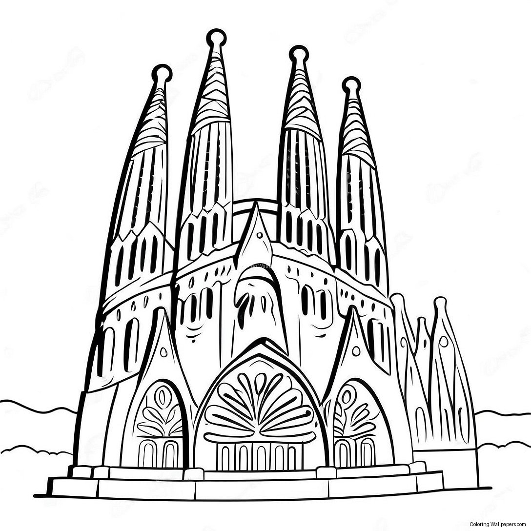 Barcelona Sagrada Familia Coloring Page 14886