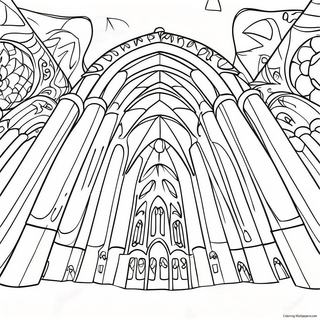 Barcelona Sagrada Familia Coloring Page 14888