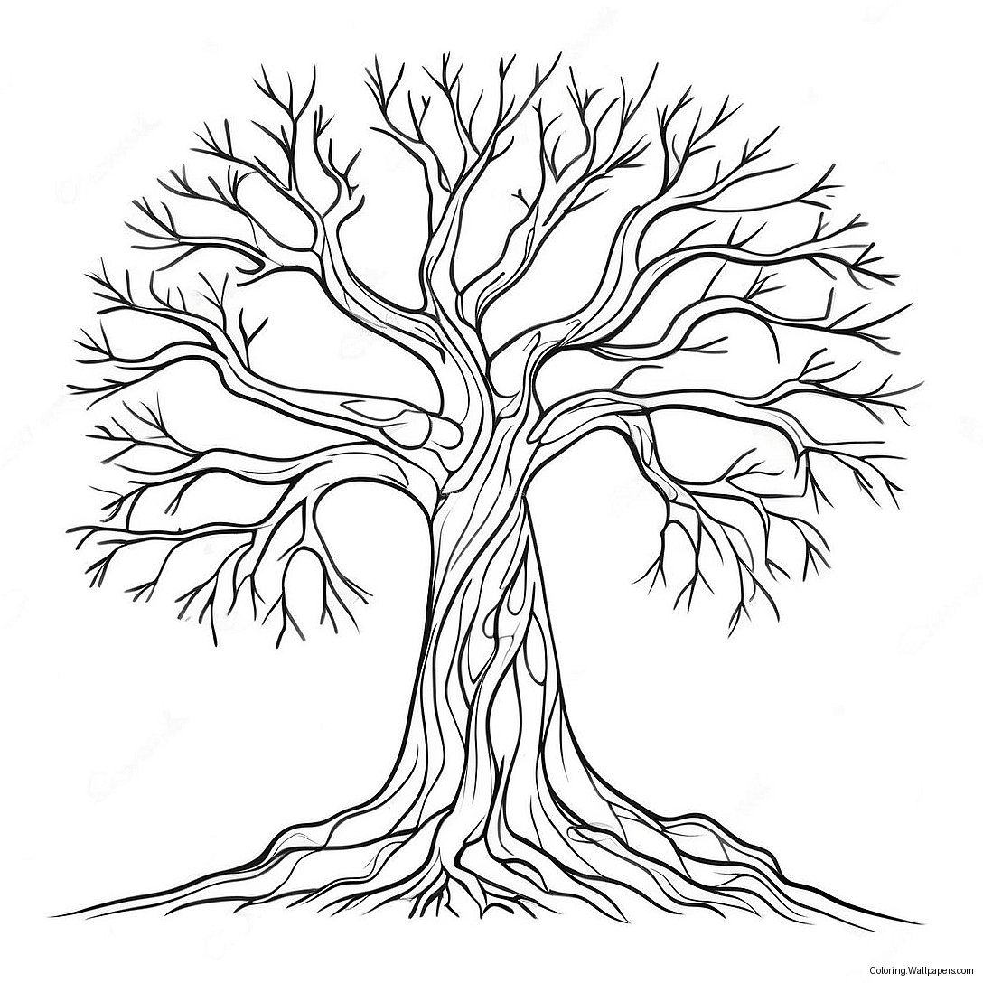 Bare Tree With Twisting Branches Coloring Page 41901