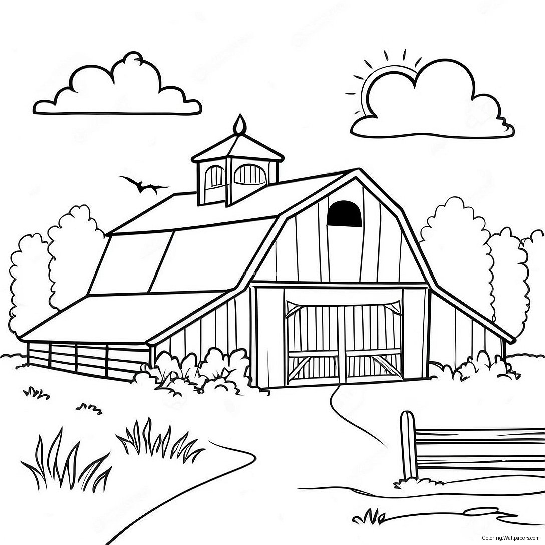 Barn Coloring Page 3375