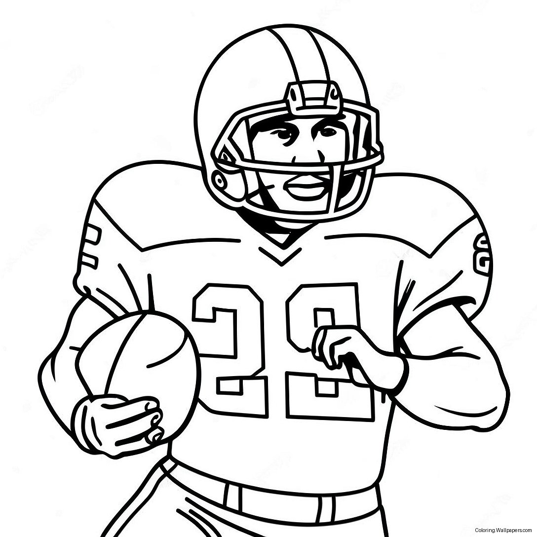 Barry Sanders Running With Football Coloring Page 40984