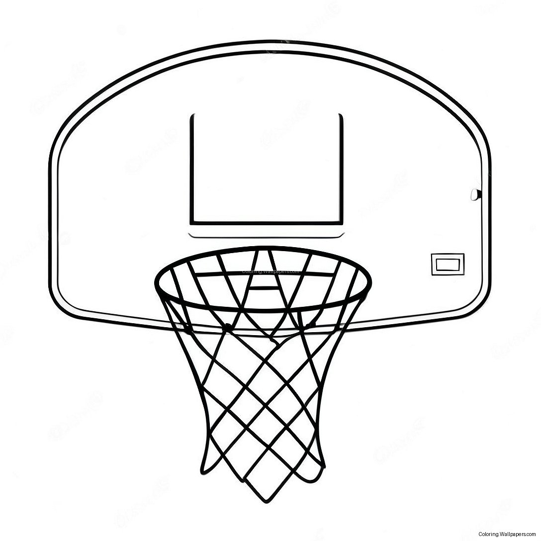 Basketballkorb Mit Buntem Ball Ausmalbild 18330