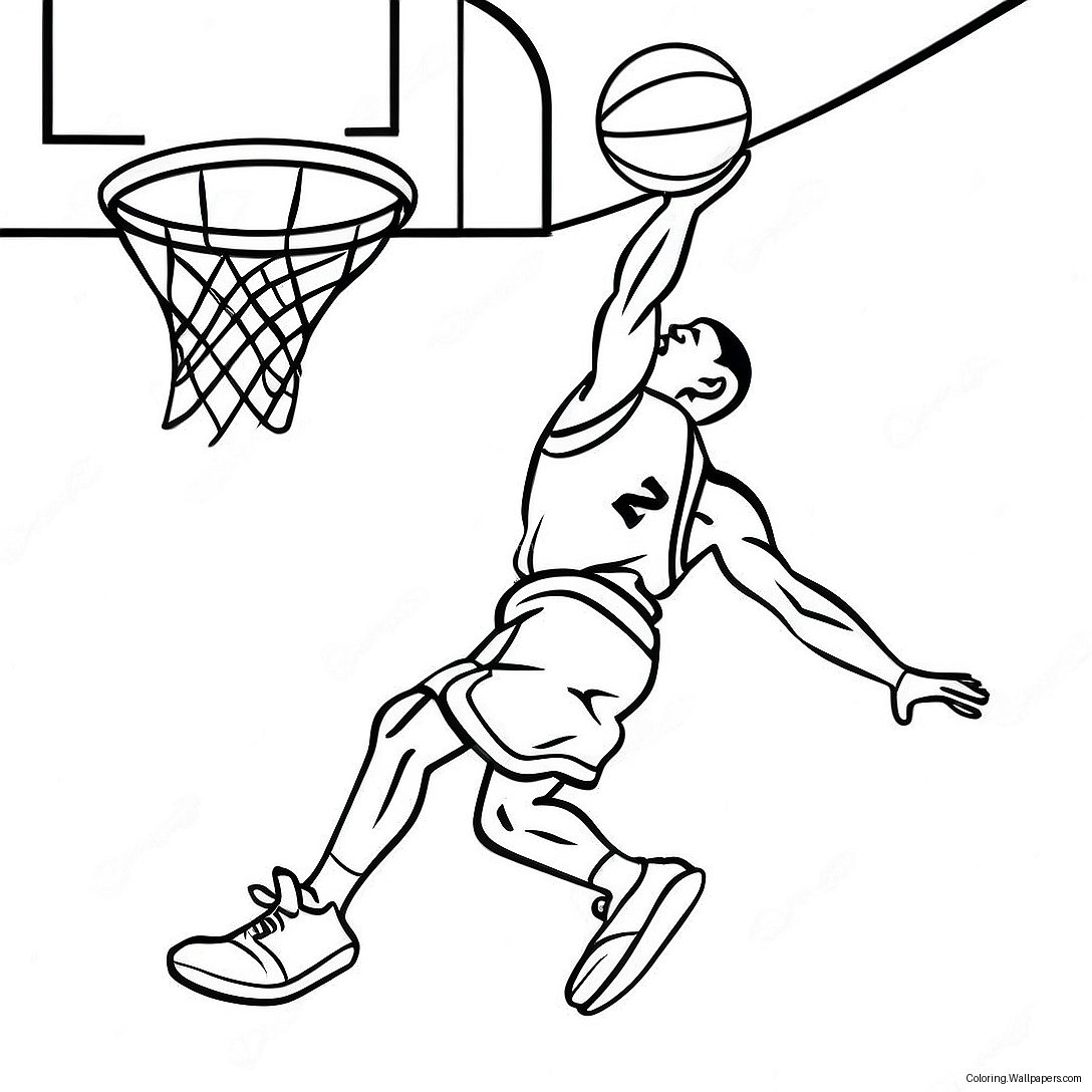 Basketball Player Dunking Coloring Page 30852