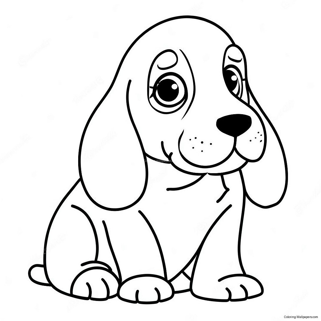 Basset Hound Puppy Coloring Page 21677