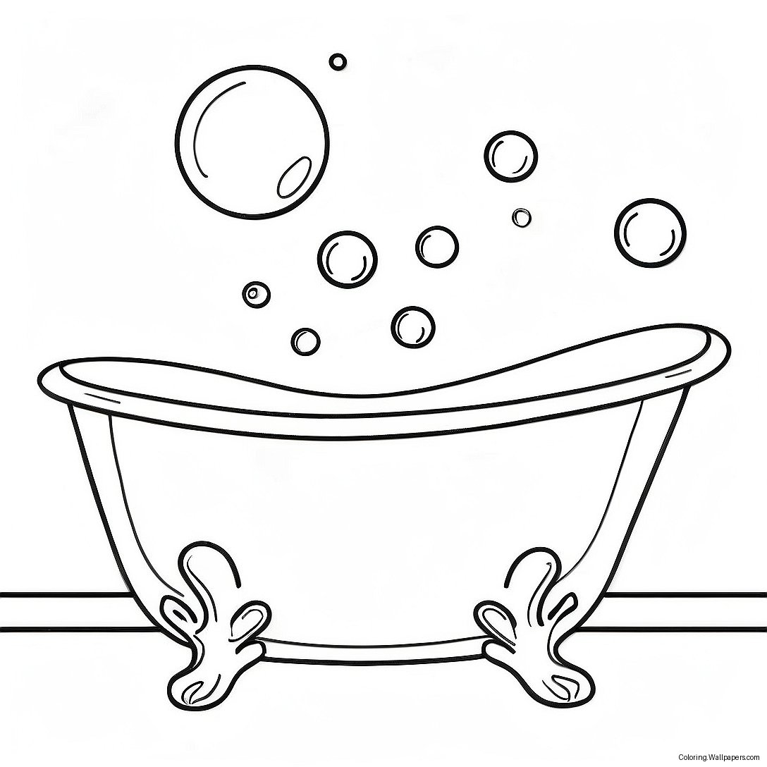 Bathtub With Bubbles Coloring Page 46998