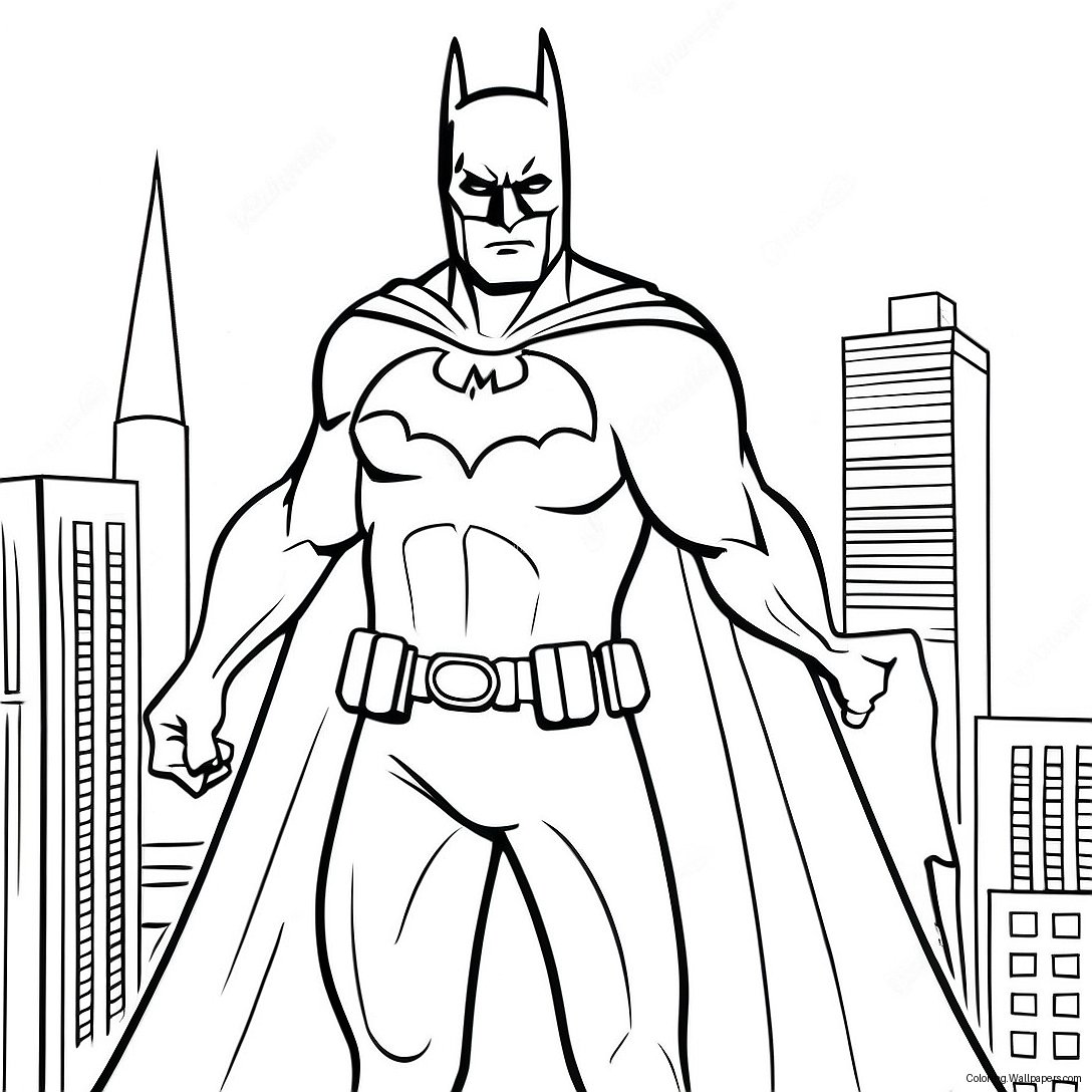 Batman In Gotham City Coloring Page 26066