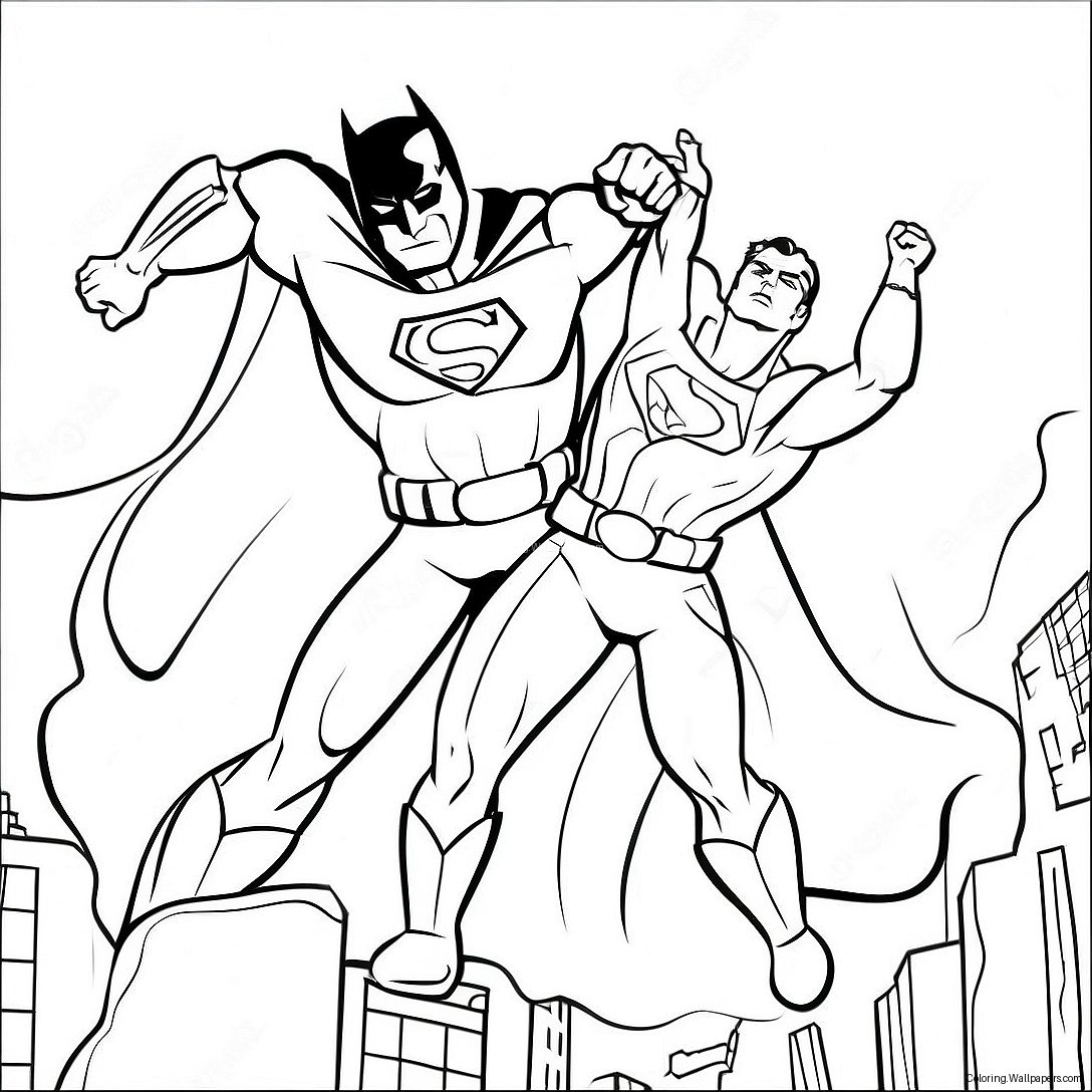 Batman Vs Superman Epic Battle Coloring Page 26586