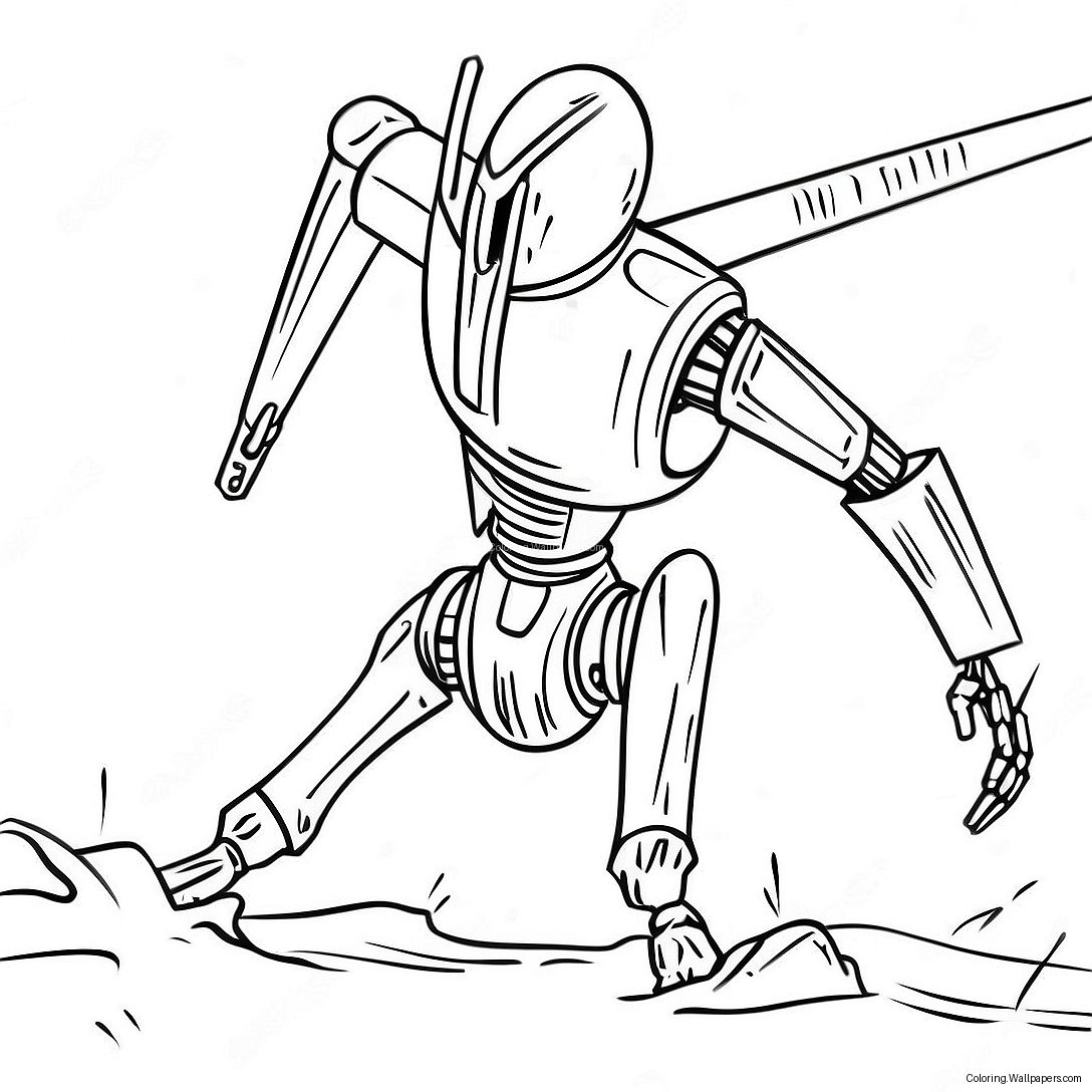 Battle Droid In Action Coloring Page 48214