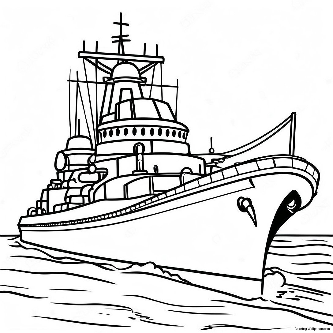 Battleship Coloring Page 6310