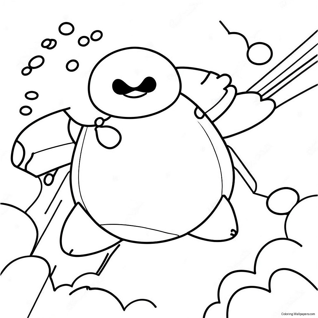 Baymax Flyvende I Himlen Malebog 6783