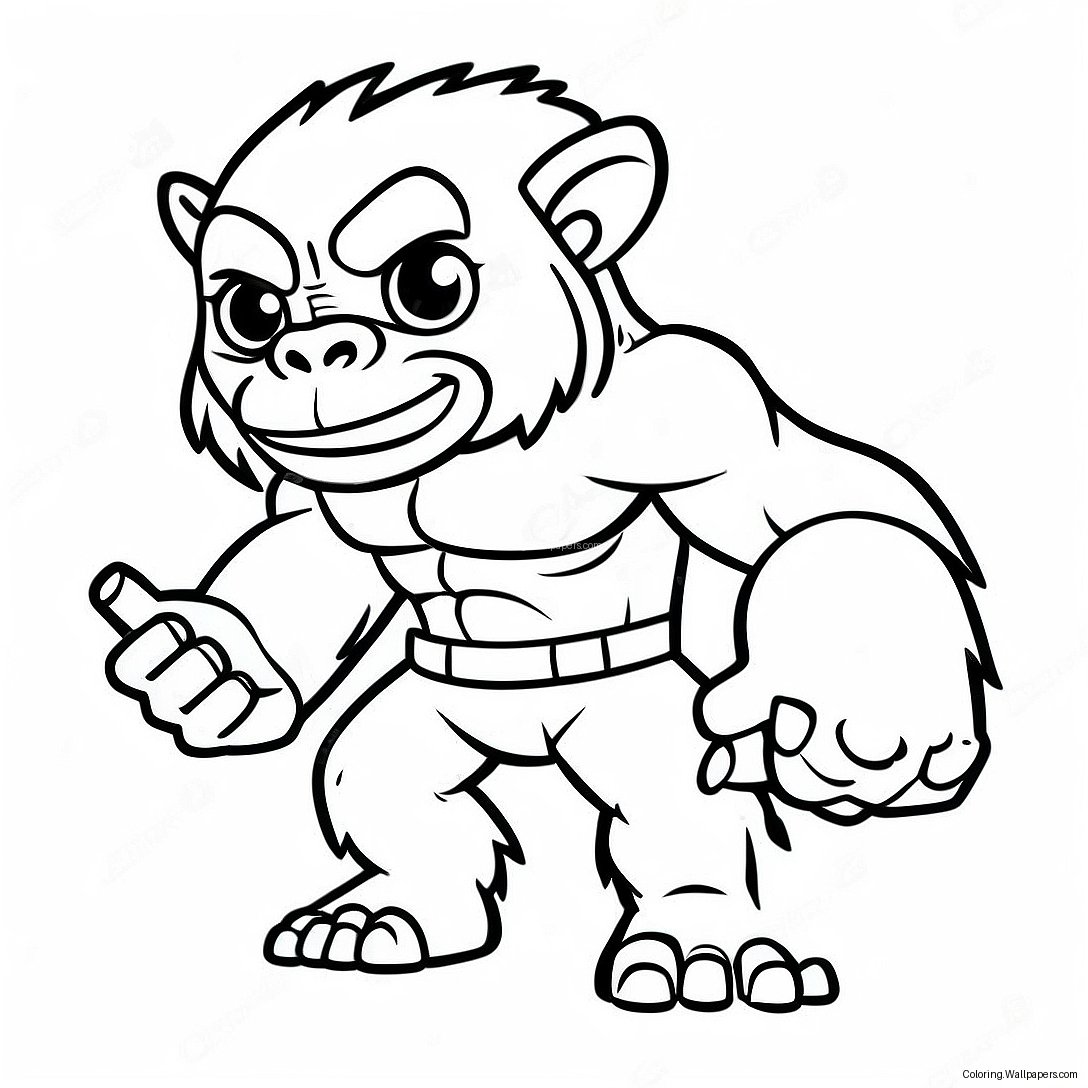 Beast Boy Transformeert In Een Gorilla Kleurplaat 19462