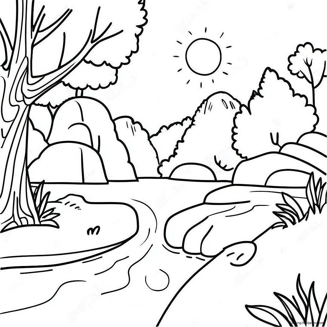 Beautiful Arkansas Nature Scene Coloring Page 28155