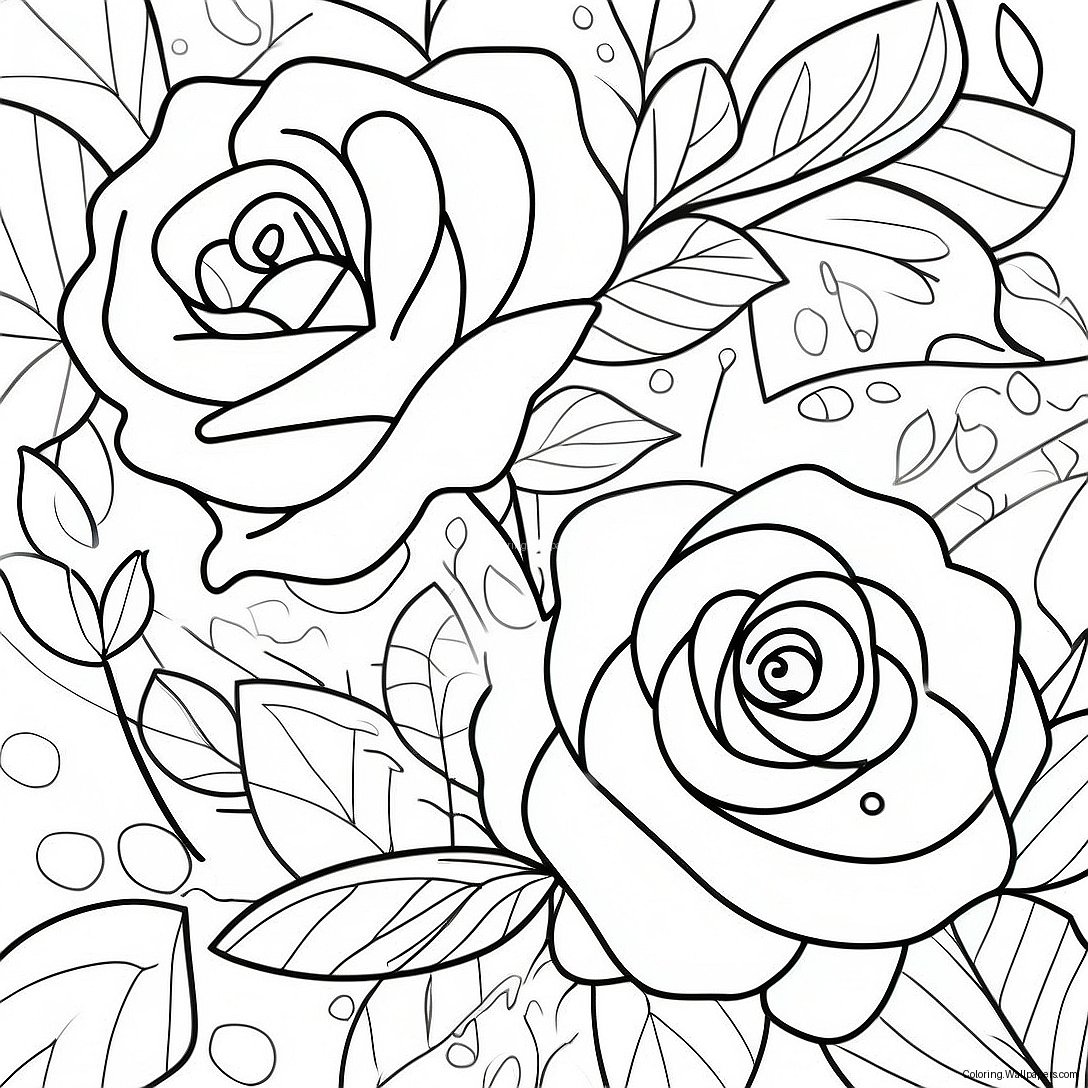 Página Para Colorir De Lindas Rosas Em Flor 16021