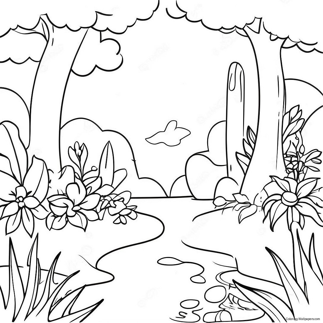 Beautiful Garden Of Eden Coloring Page 37186