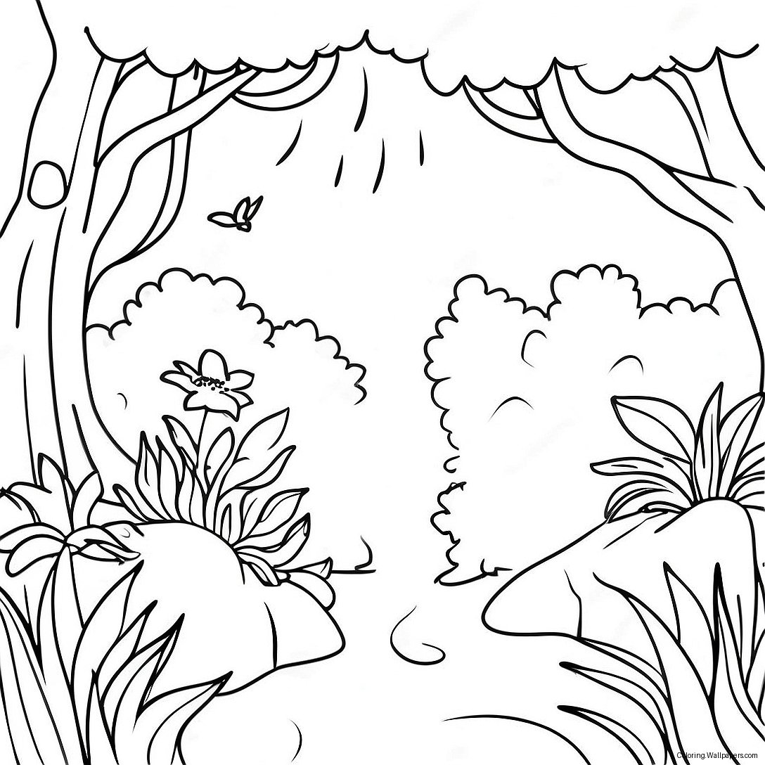 Beautiful Garden Of Eden Coloring Page 37188