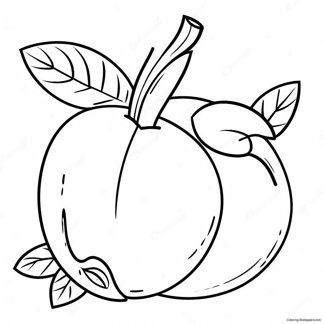 Beautiful Georgia Peach Coloring Page 28660