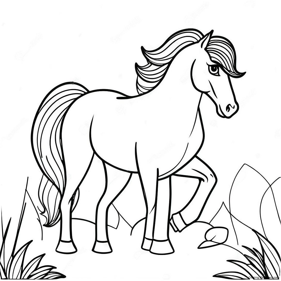 Beautiful Horse Coloring Page 23934