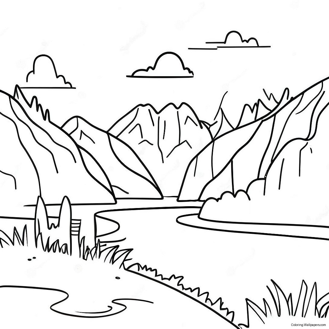 Beautiful Idaho Landscape Coloring Page 45380