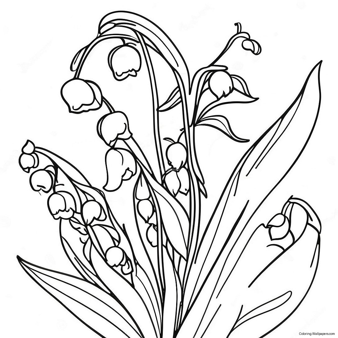 Beautiful Lily Of The Valley Garden Coloring Page 43275