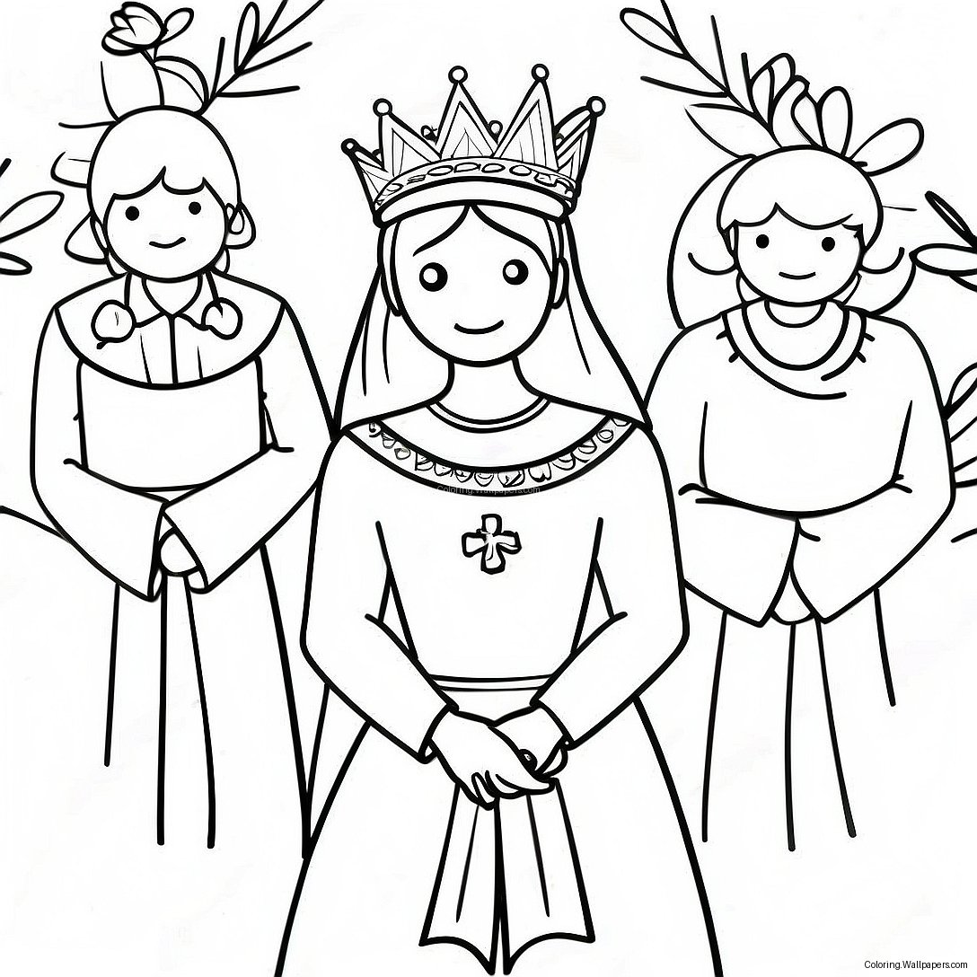 Beautiful May Crowning Ceremony Coloring Page 57862