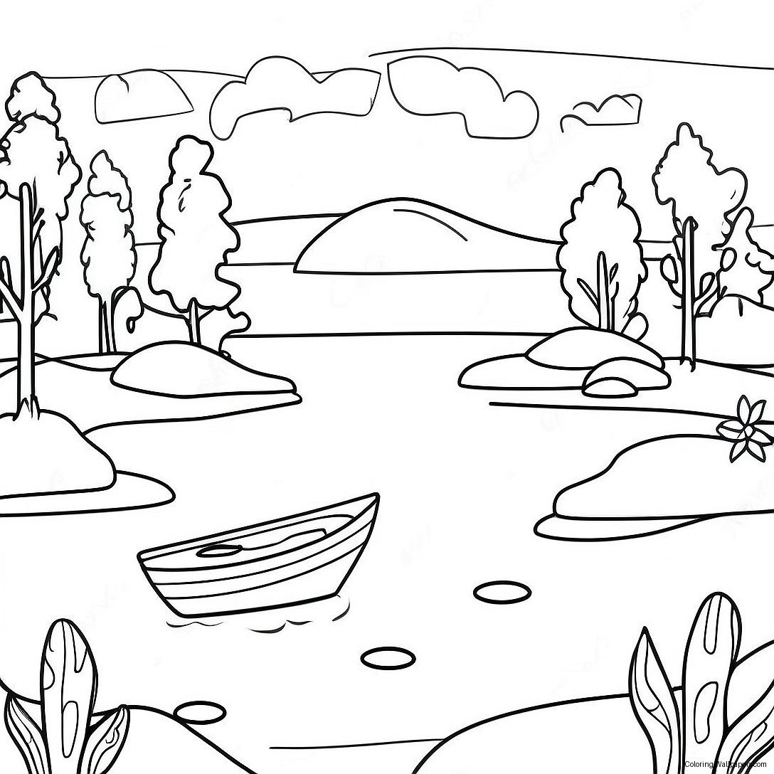 Beautiful Michigan Lake Scene Coloring Page 12815