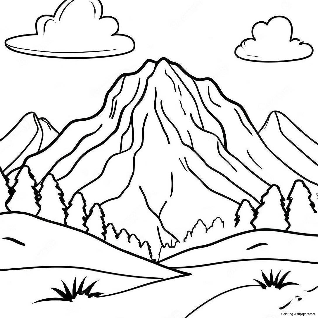 Beautiful Mountain Landscape Coloring Page 56042