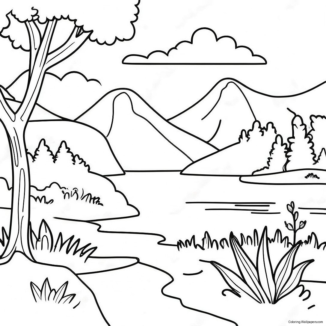 Beautiful North Carolina Landscape Coloring Page 37154