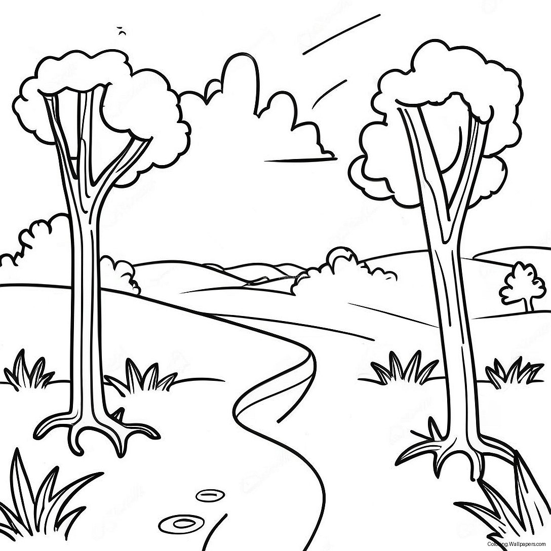 Beautiful Oklahoma Landscape Coloring Page 31475