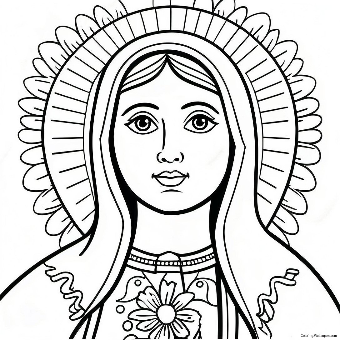 Beautiful Our Lady Of Guadalupe Coloring Page 18892