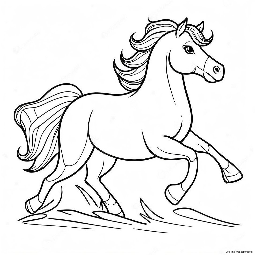 Beautiful Paint Horse Galloping Coloring Page 29373