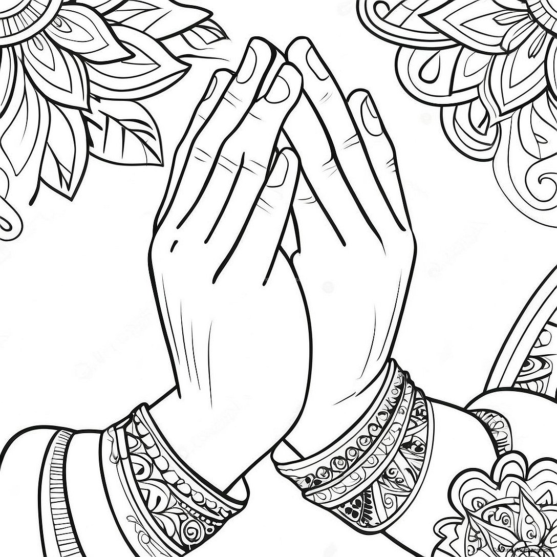 Beautiful Prayer Hands Coloring Page 1863