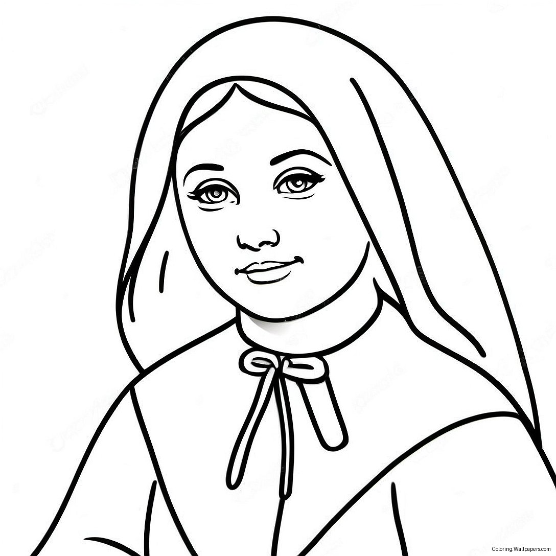 Beautiful St Bernadette Coloring Page 40247