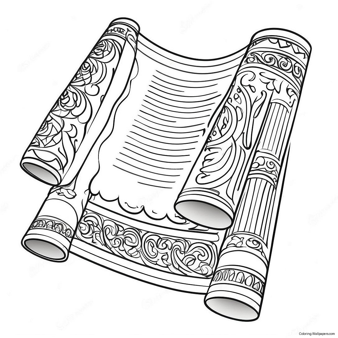 Beautiful Torah Scroll Coloring Page 32126