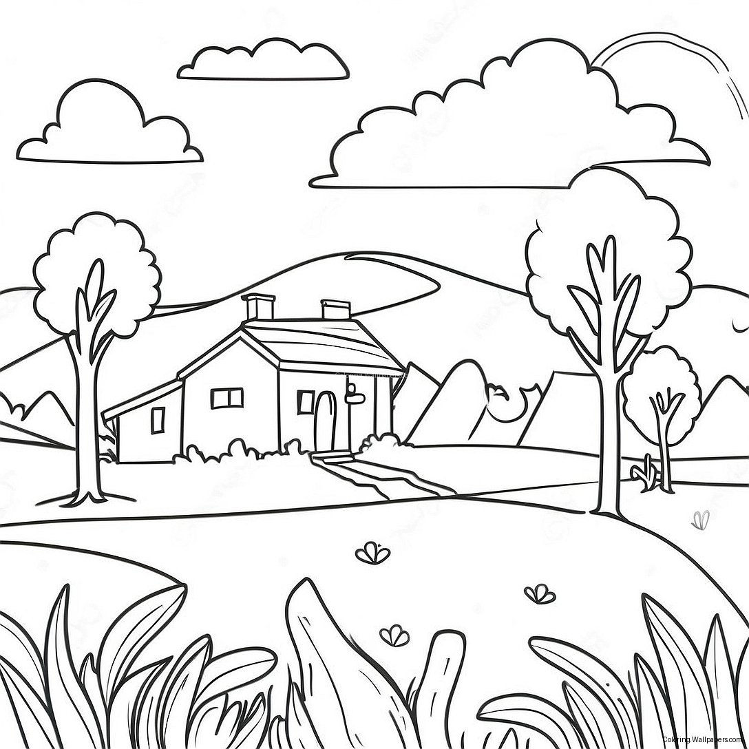 Beautiful Ukrainian Landscape Coloring Page 37297