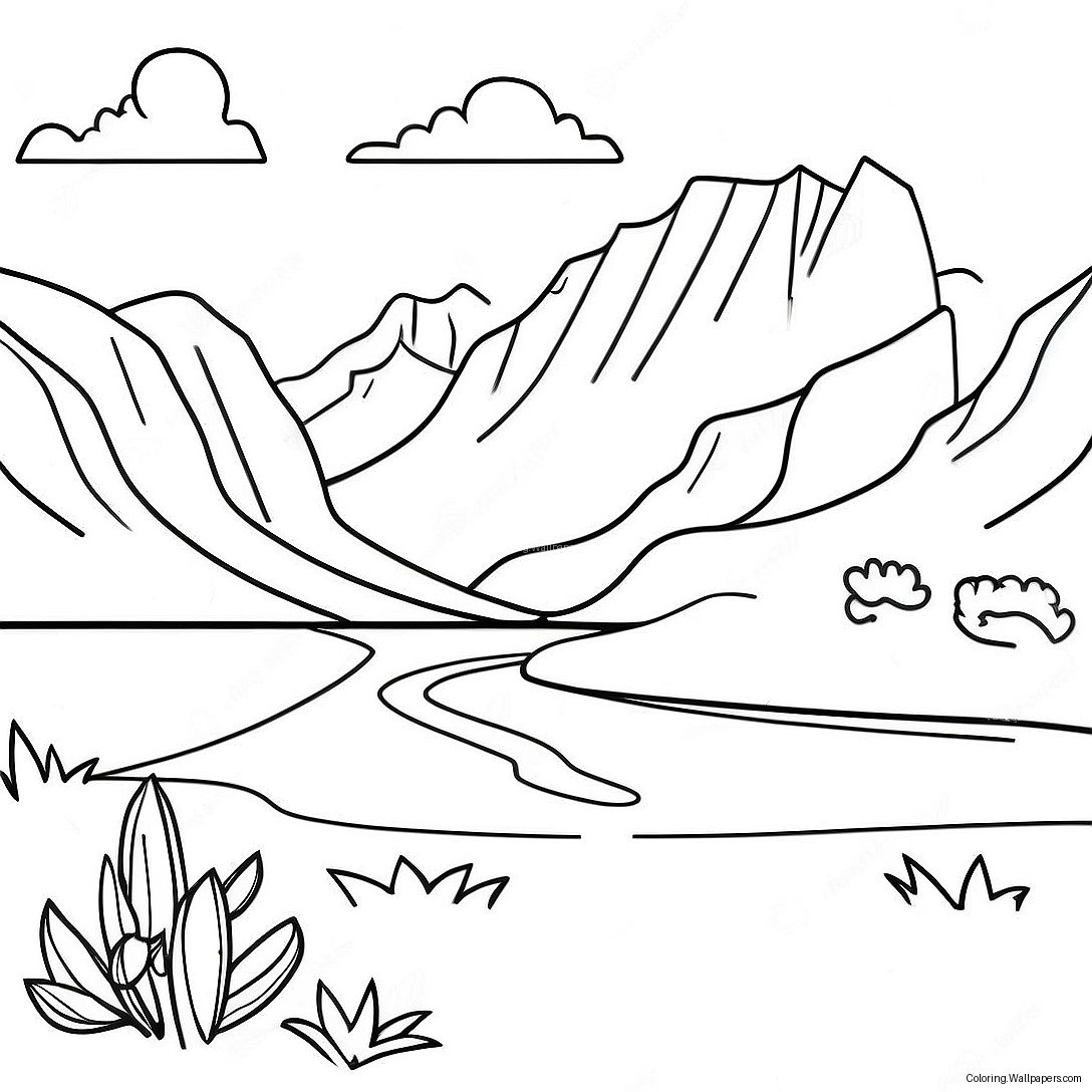 Beautiful Utah Landscape Coloring Page 29585