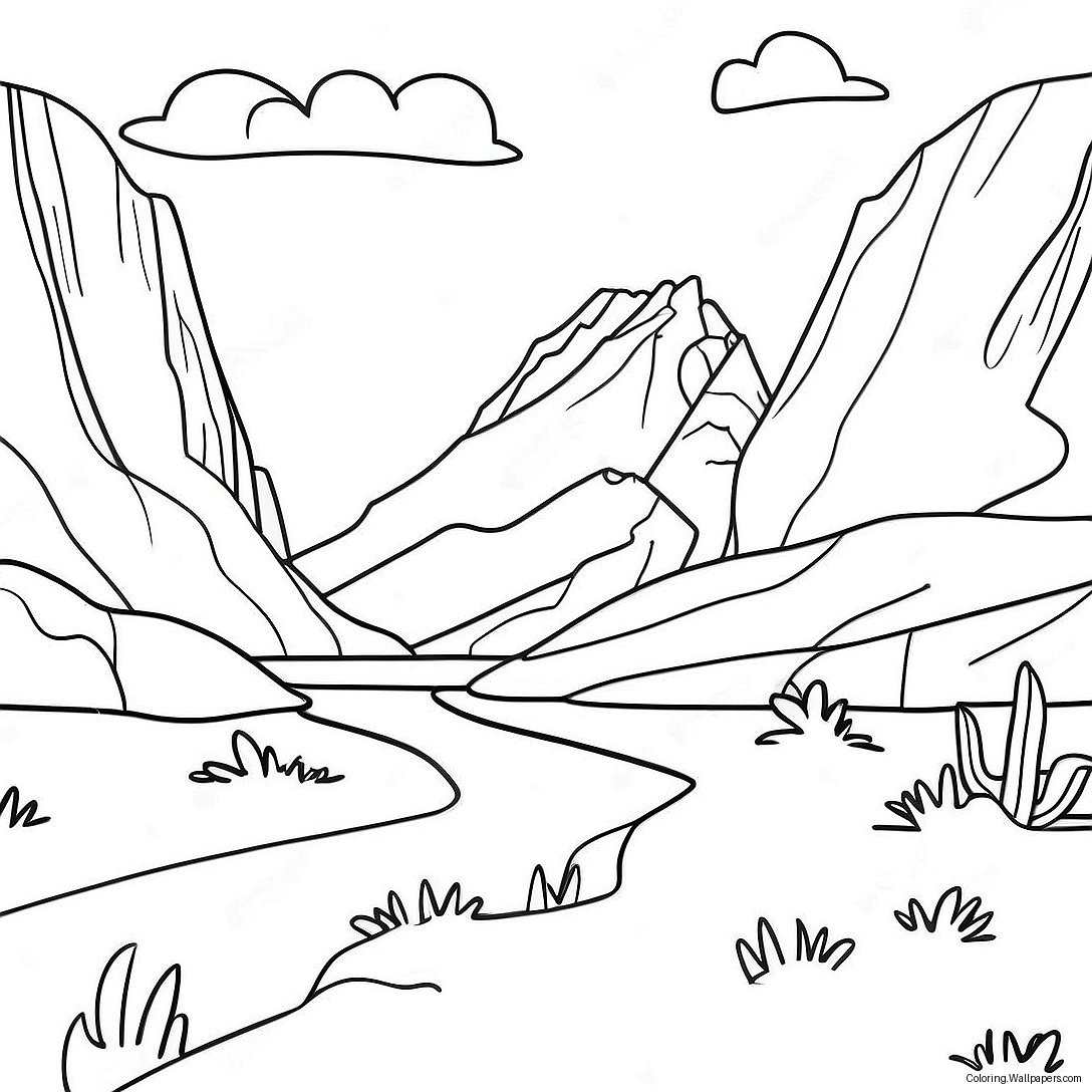 Page À Colorier Du Beau Paysage De L'utah 29586