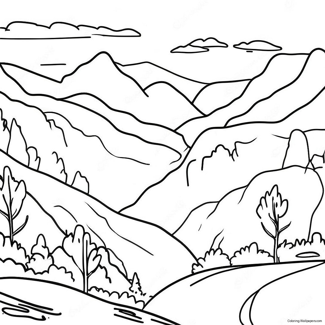 Beautiful West Virginia Mountains Coloring Page 48010