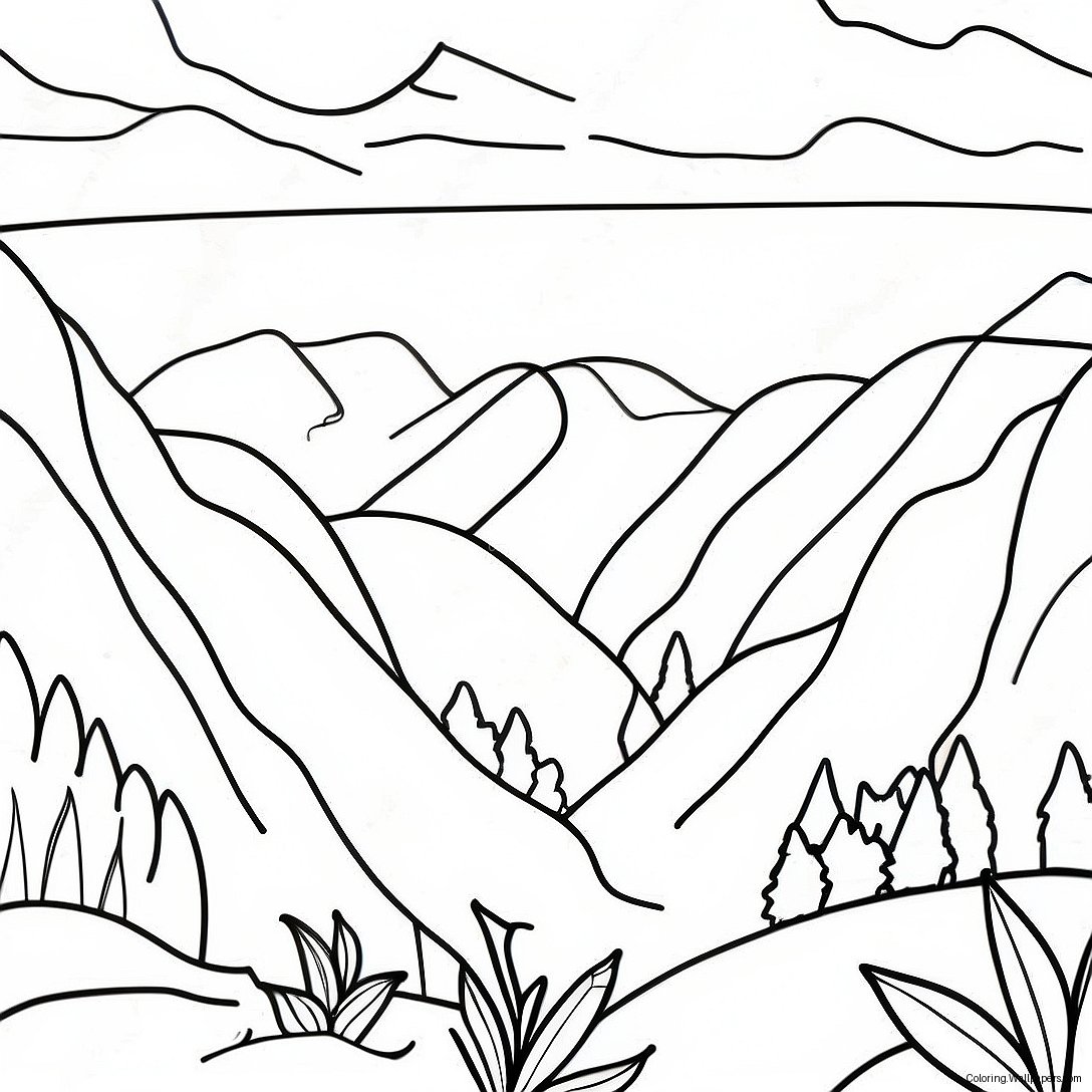 Beautiful West Virginia Mountains Coloring Page 48011