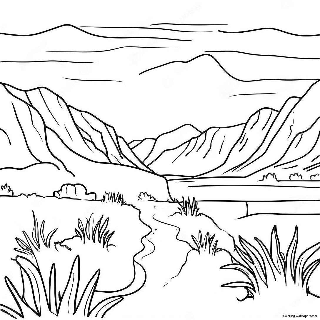 Beautiful Wyoming Landscape Coloring Page 55381