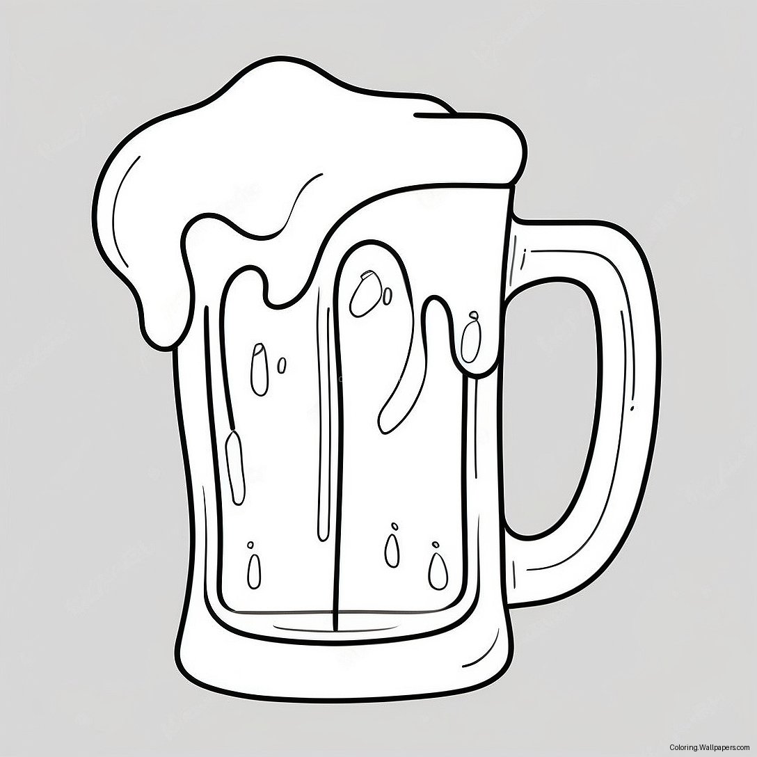 Beer Mug With Foam Coloring Page 41393